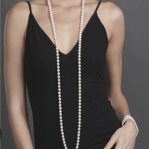 Classic freshwater pearl opera necklace, long pearl strand 64 in